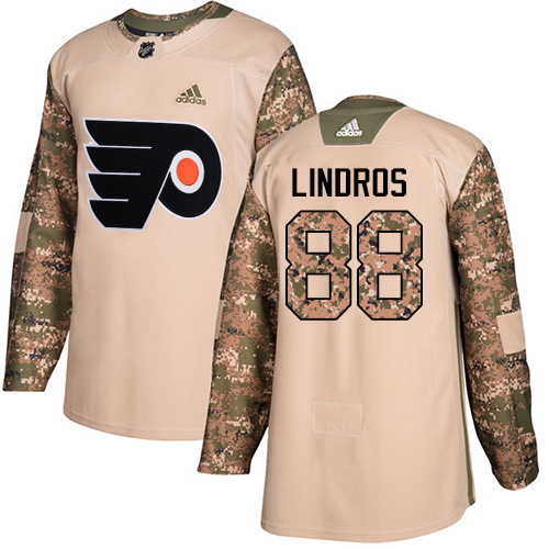 Adidas Flyers #88 Eric Lindros Camo Authentic Veterans Day Stitched Youth NHL Jersey - Click Image to Close